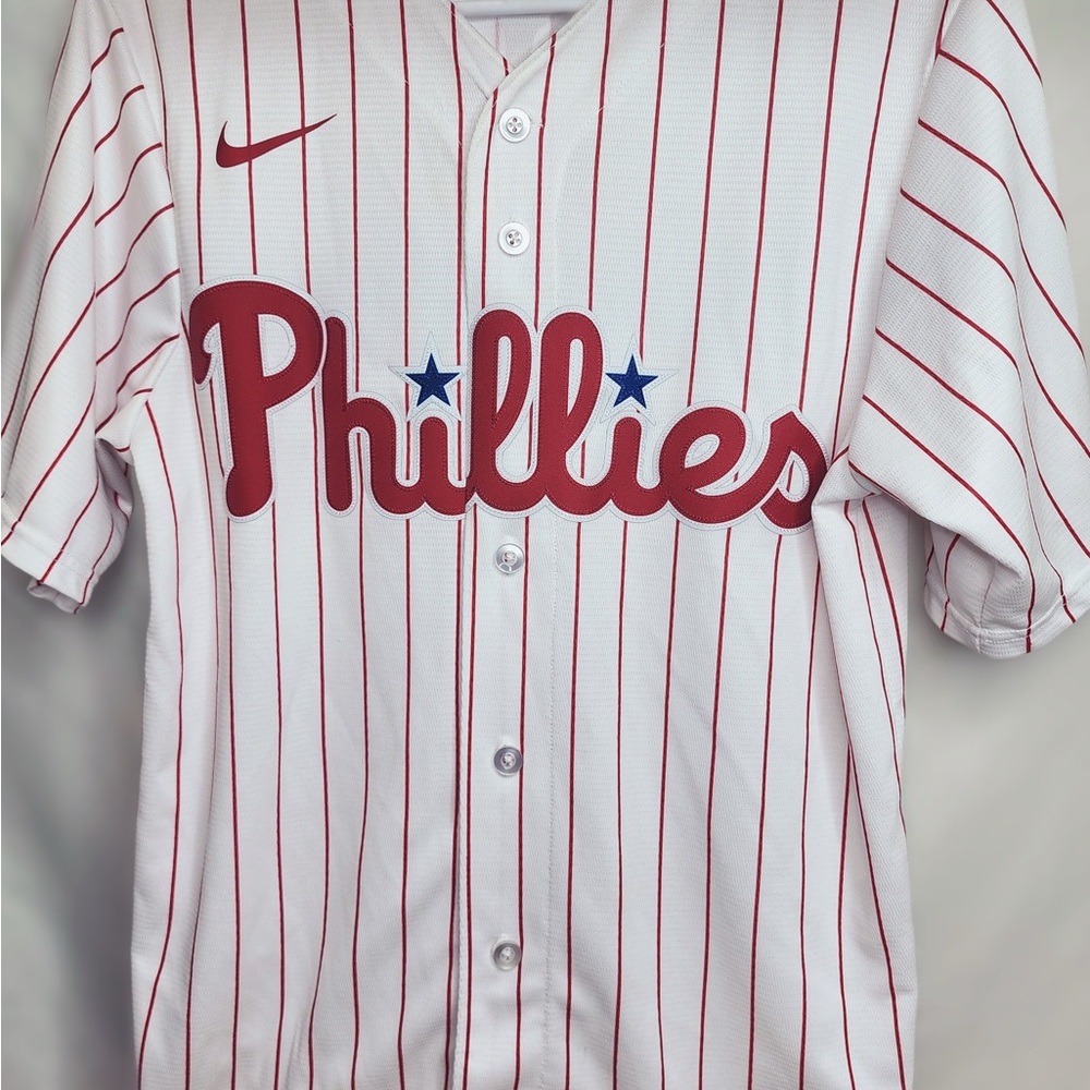 Phillies White and Red Striped Jersey
